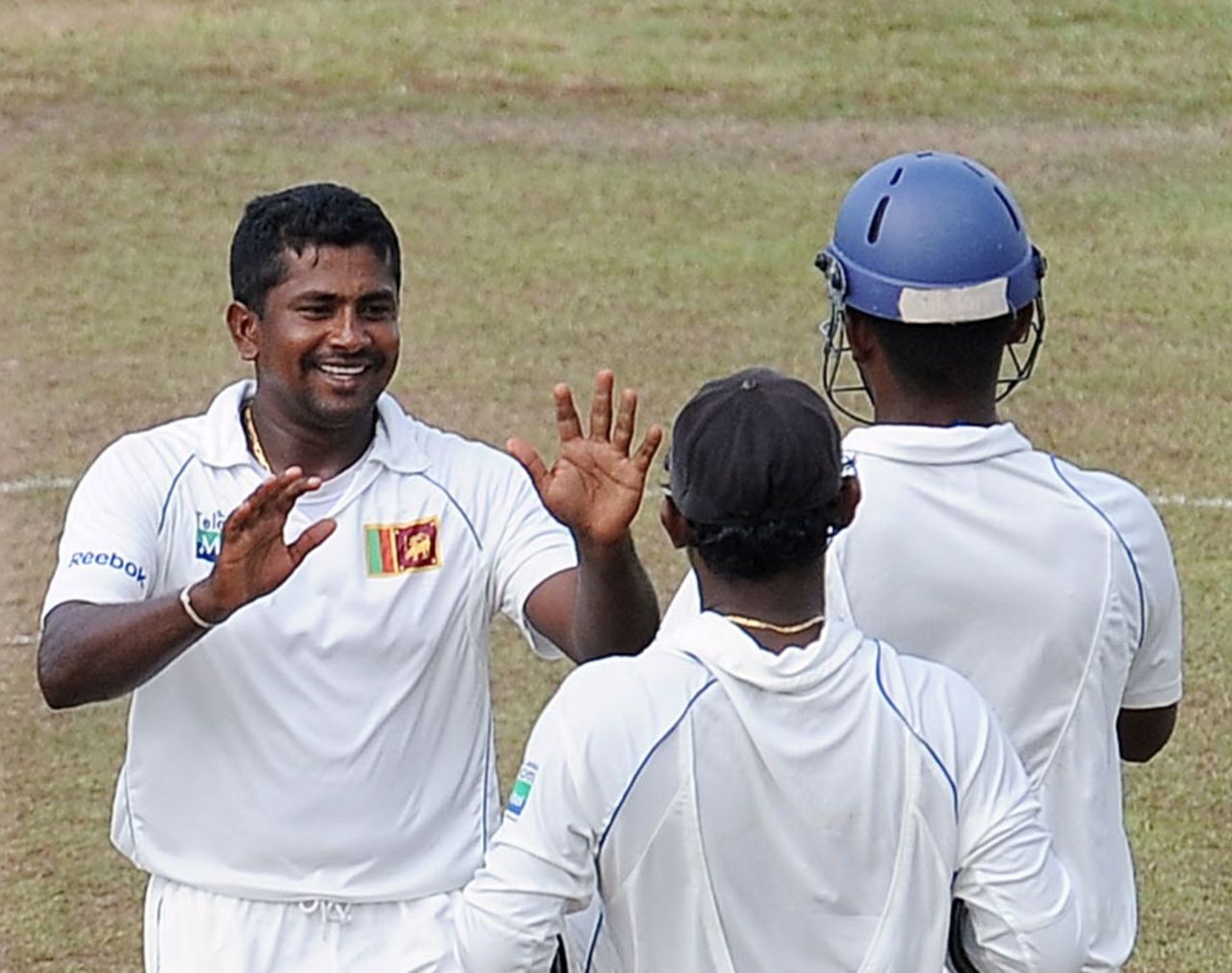 Rangana Herath celebrates his second wicket of the fifth morning, Sri Lanka v West Indies, 2nd Test, Premadasa Stadium, Colombo, 5th day, November 26, 2010