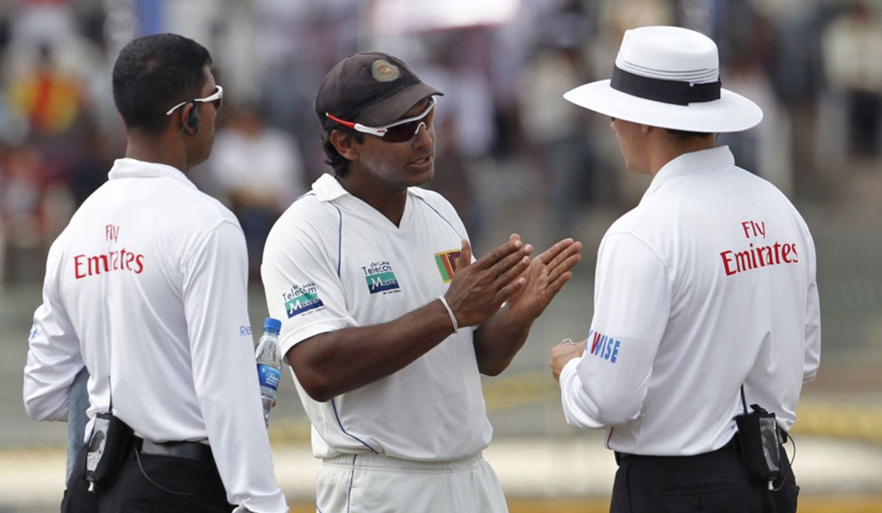 Kumar Sangakkara used both his referrals in West Indies' short second innings, Sri Lanka v West Indies, 2nd Test, Premadasa Stadium, Colombo, 5th day, November 27, 2010