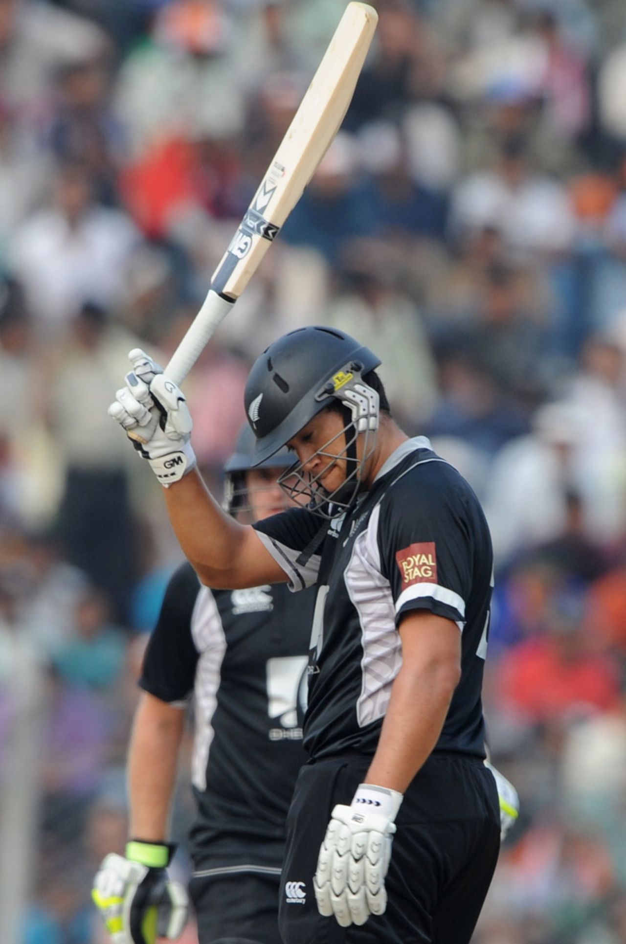 Ross Taylor reaches his half-century, India v New Zealand, 1st ODI, Guwahati, November 28, 2010