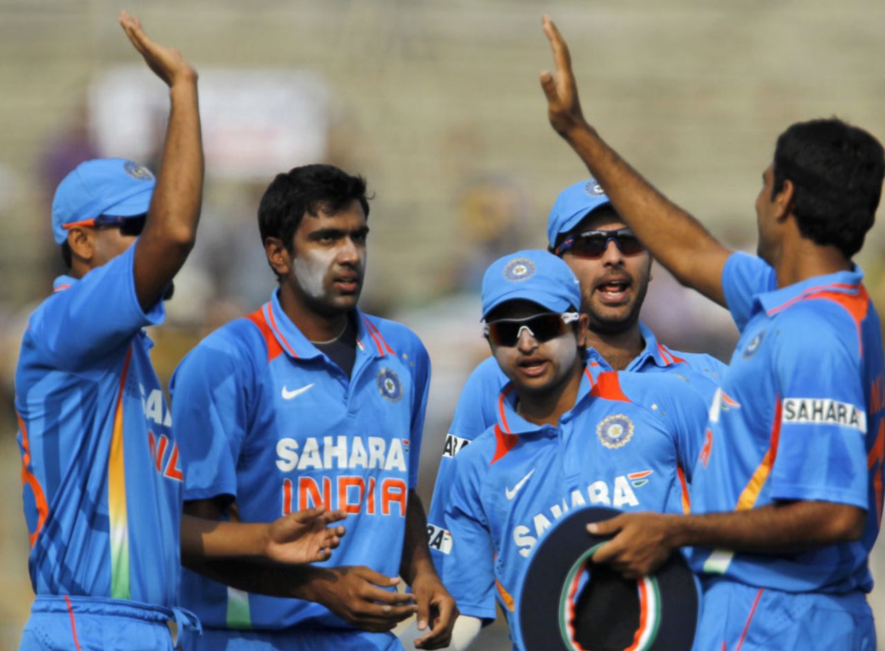 Offspinner R Ashwin took three wickets, India v New Zealand, 1st ODI, Guwahati, November 28, 2010
