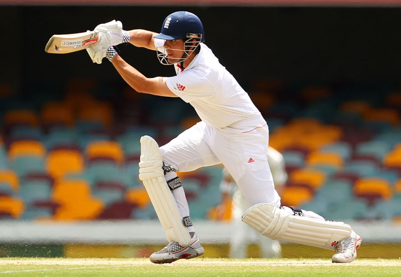 Alastair Cook moved to his 150 on the final morning, Australia v England, 1st Test, Brisbane, 5th day, November 29, 2010