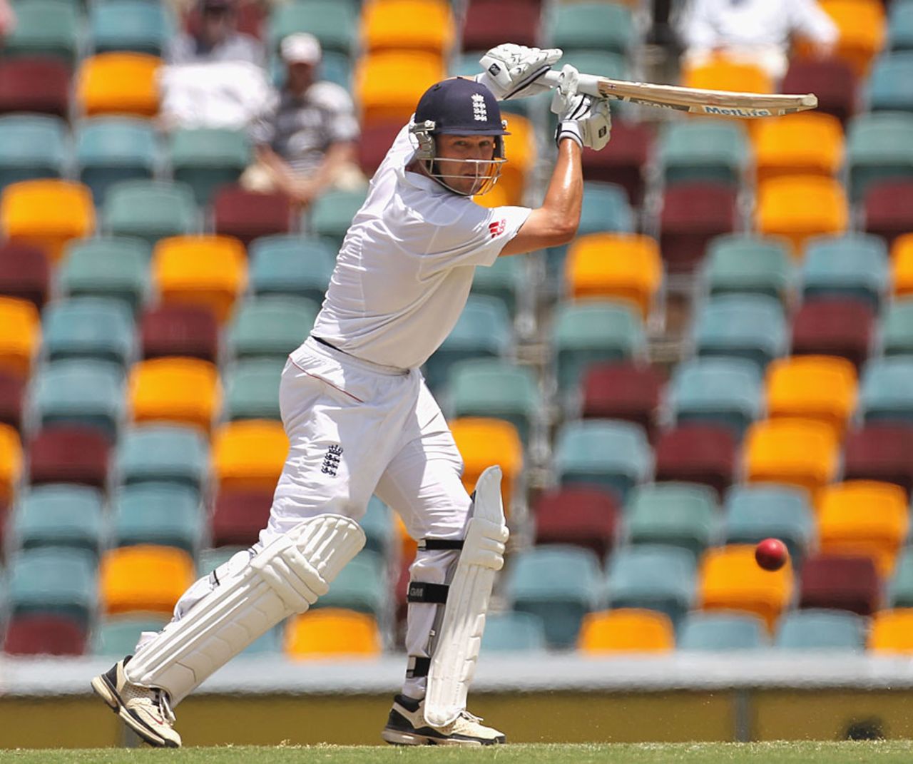 Jonathan Trott drives through the off side, Australia v England, 1st Test, Brisbane, 5th day, November 29, 2010