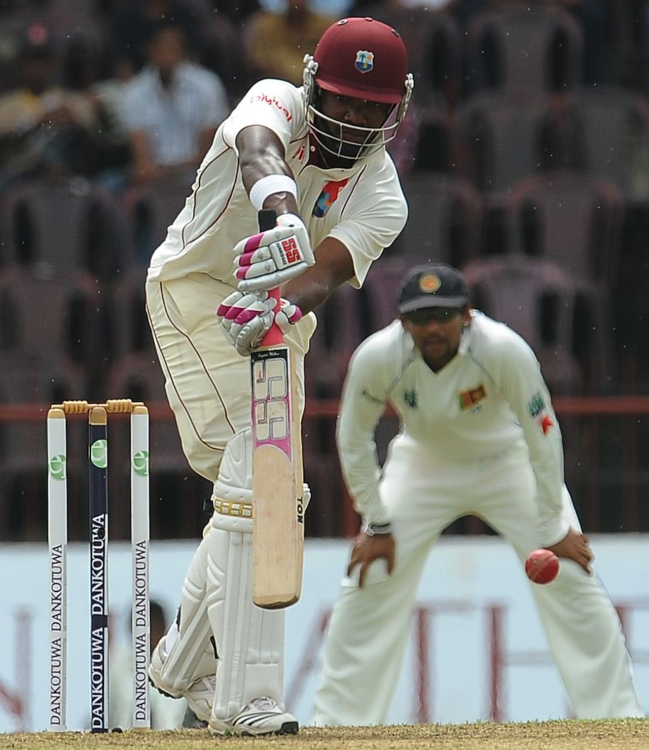 Darren Bravo bats in the drizzle, Sri Lanka v West Indies, 3rd Test, Pallekele, 1st day, December 1, 2010