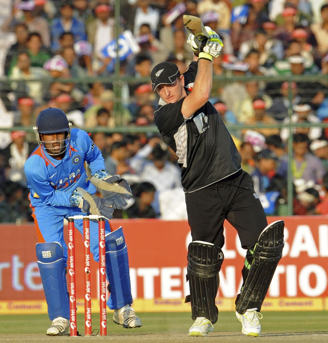 Scott Styris plays through the off side during  his 59 off 56, India v New Zealand, 2nd ODI, Jaipur, December 1, 2010