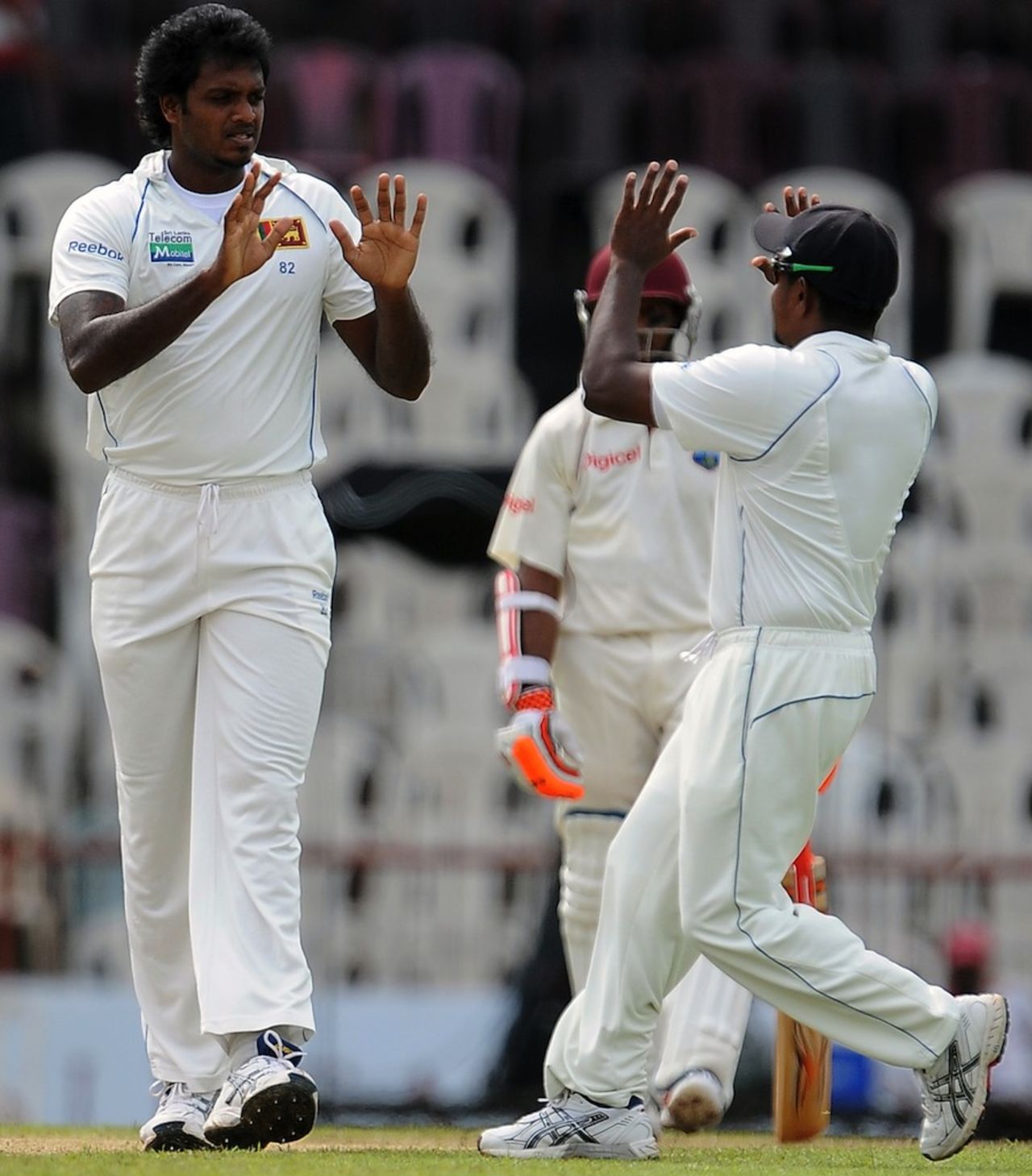 Dilhara Fernando celebrates Darren Bravo's wicket, Sri Lanka v West Indies, 3rd Test, Pallekele, 2nd day, December 2, 2010