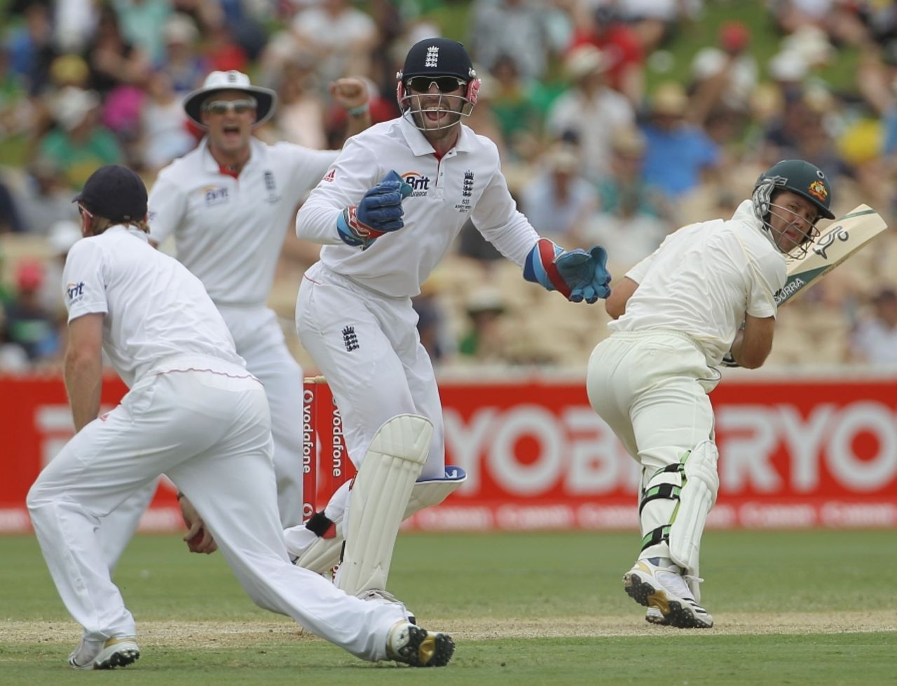 Ricky Ponting edged Graeme Swann to Paul Collingwood at slip, Australia v England, 2nd Test, Adelaide, 4th day, December 6, 2010