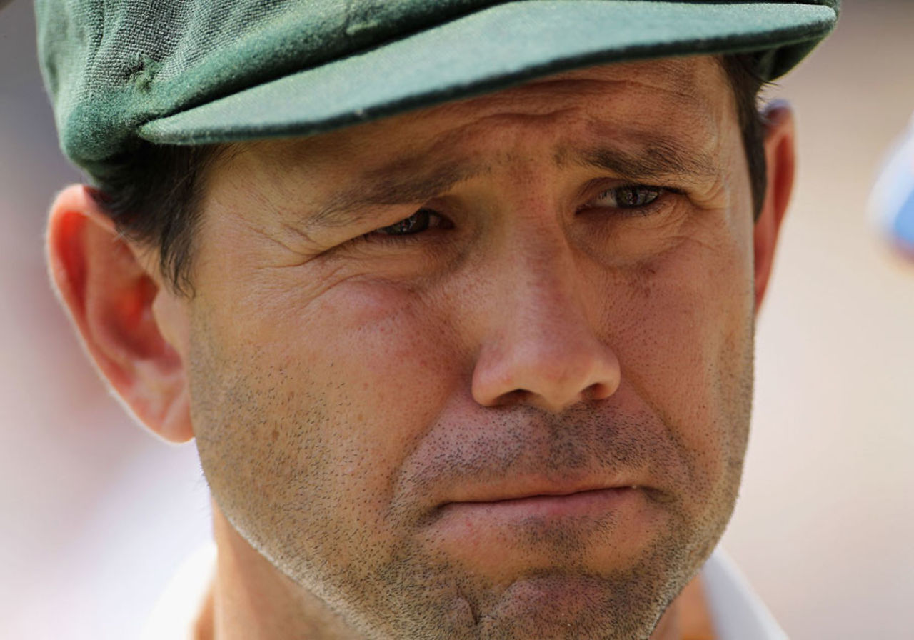 Ricky Ponting ponders what went wrong after England completed an innings win, Australia v England, 2nd Test, Adelaide, 5th day, December 7, 2010