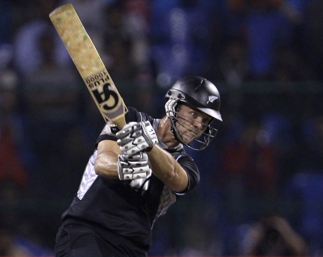 James Franklin hits one through the off side, India v New Zealand, 4th ODI, Bangalore, December 7, 2010