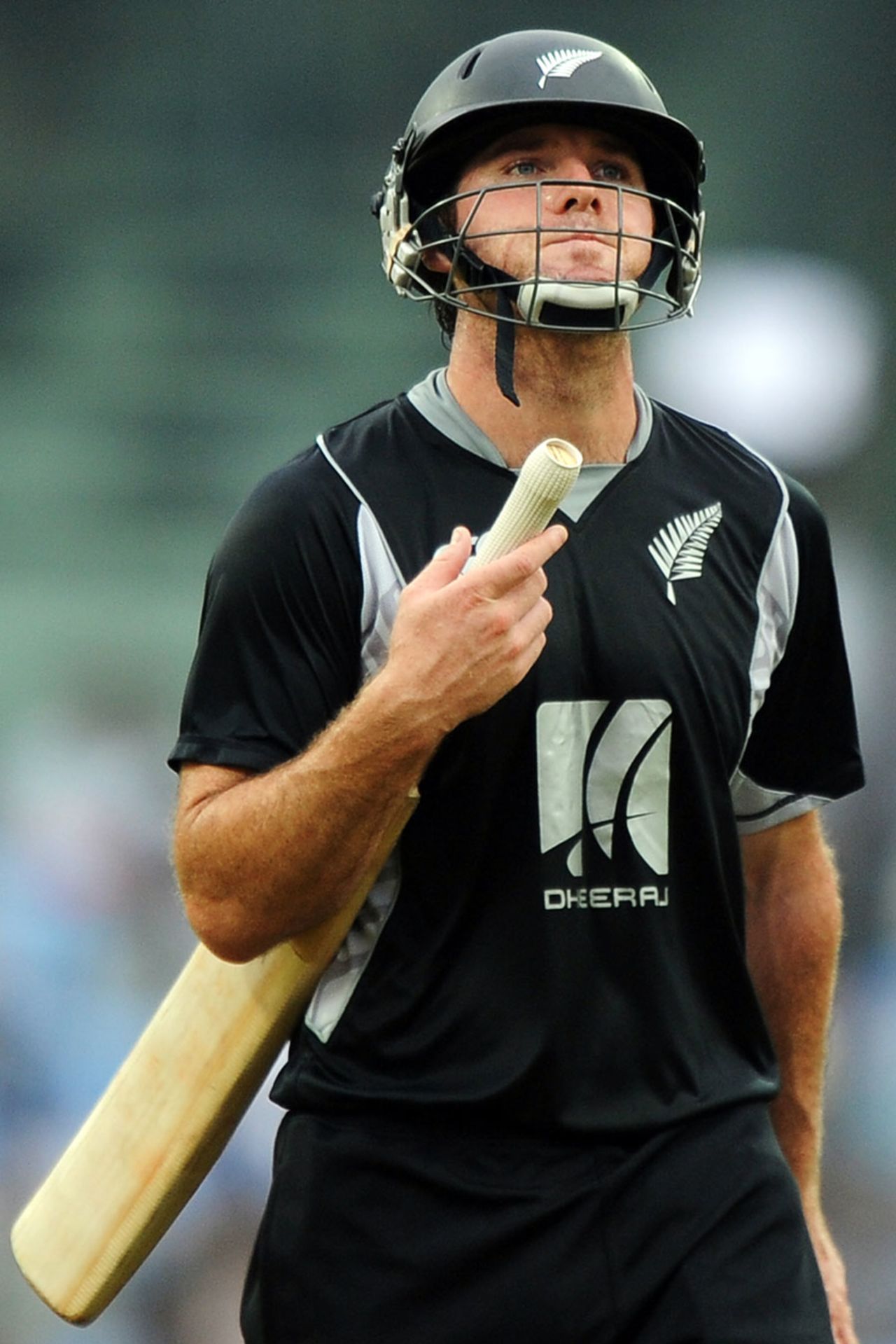 Jamie How reacts to being dismissed for 23, India v New Zealand, 5th ODI, Chennai, December 10, 2010