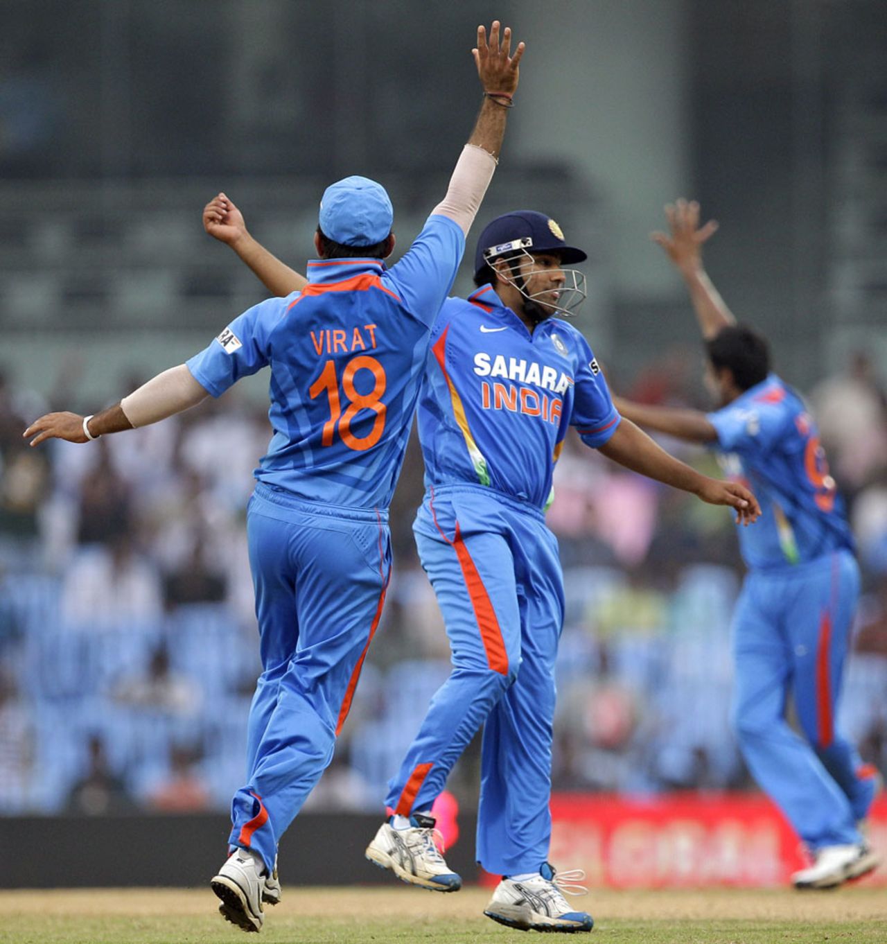 Rohit Sharma celebrates his catch that dismissed Tim Southee, India v New Zealand, 5th ODI, Chennai, December 10, 2010