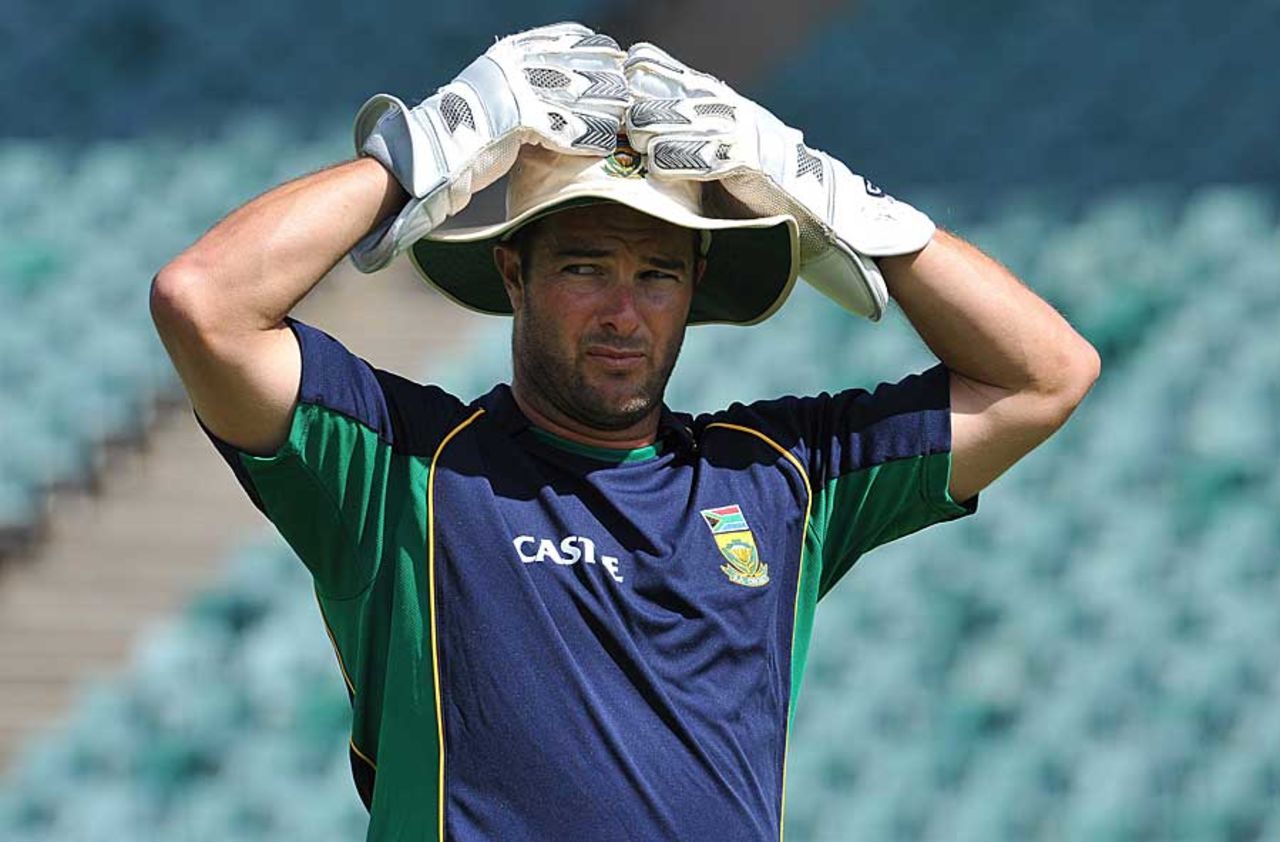 Mark Boucher during a practice session, Johannesburg, December 13, 2010