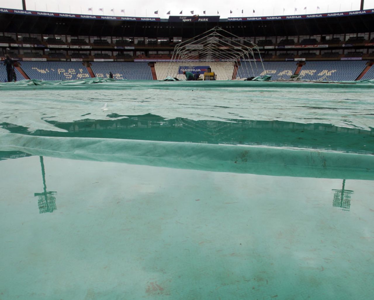 The covers were over the whole of SuperSport Park ahead of the first Test between India and South Africa, Centurion, December 15, 2010