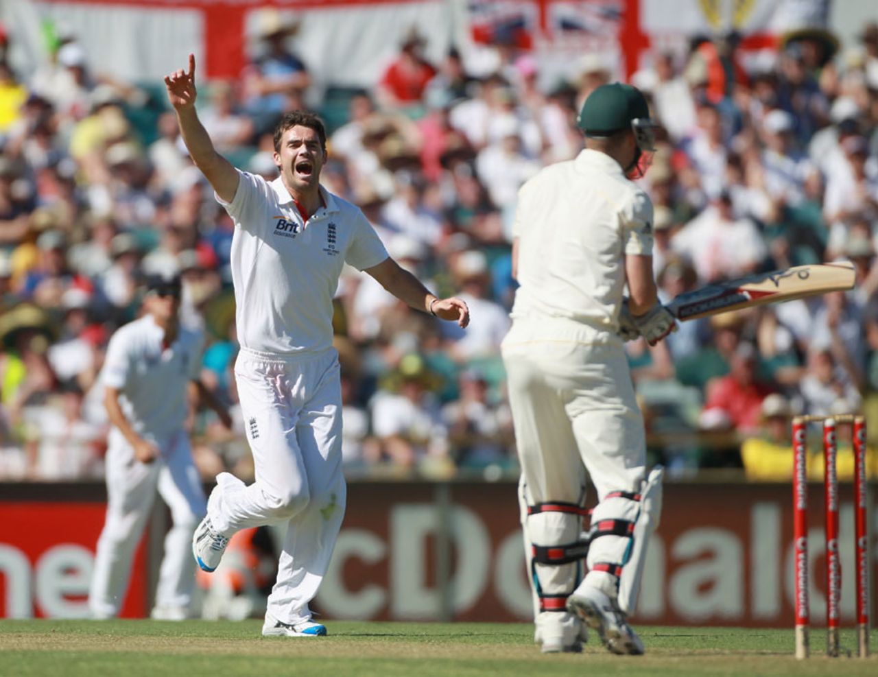 James Anderson celebrates after picking up Brad Haddin's wicket, Australia v England, 3rd Test, Perth, 1st day, December 16, 2010