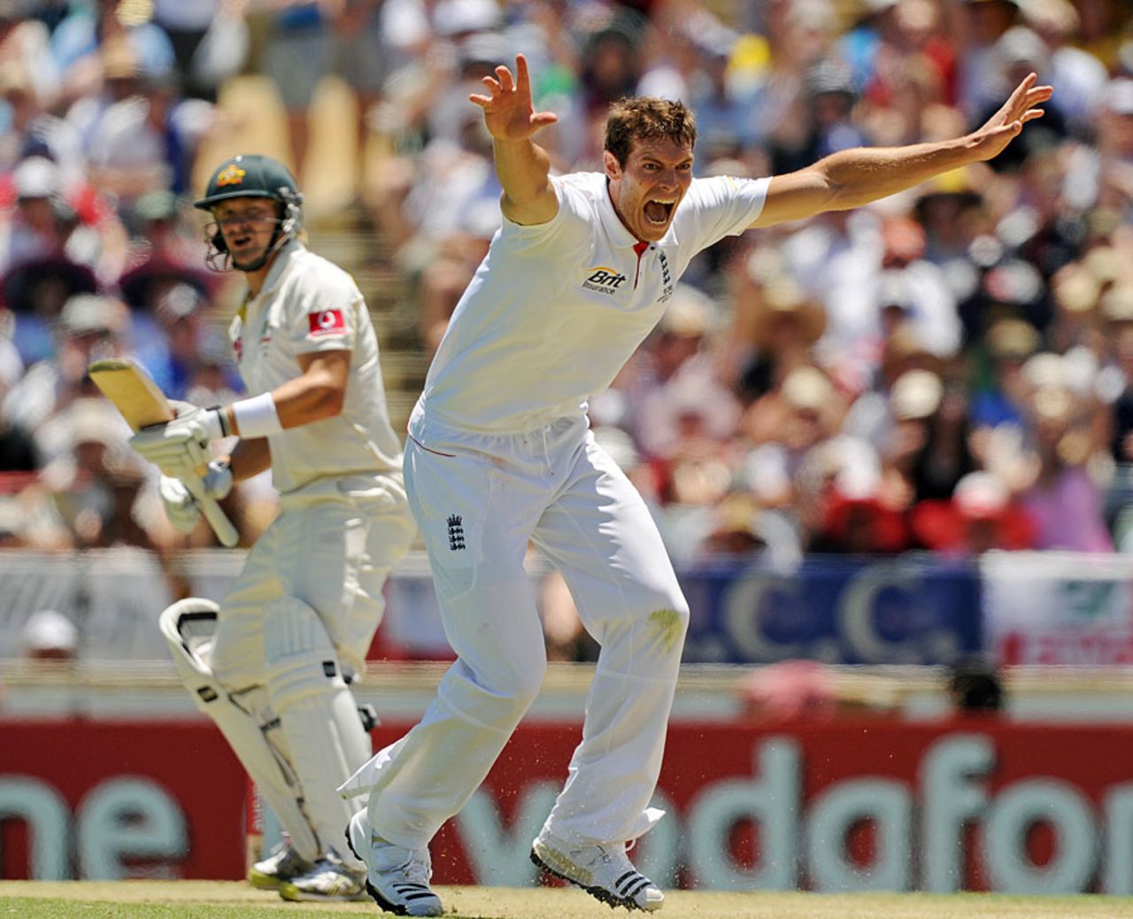 Chris Tremlett removed Shane Watson for 95, Australia v England, 3rd Test, Perth, 3rd day, December 18, 2010