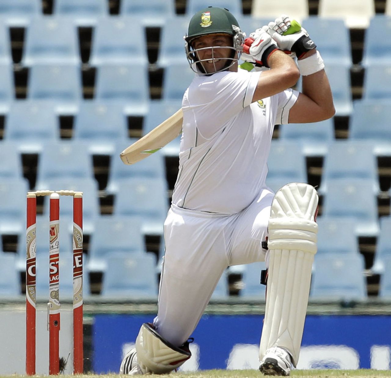 Jacques Kallis watches his cover drive, South Africa v India, 1st Test, Centurion, 3rd day, December 18, 2010