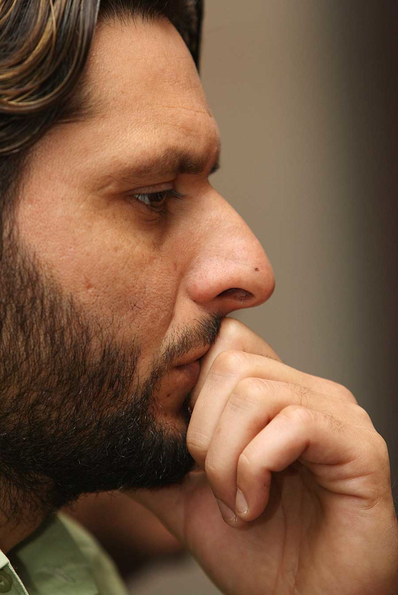 Shahid Afridi looks on during a press conference, Auckland, December 19, 2010