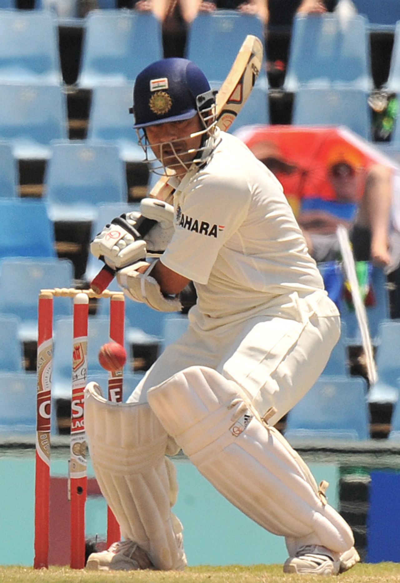 Sachin Tendulkar rocks on to the back foot, South Africa v India, 1st Test, Centurion, 4th day, December 19, 2010