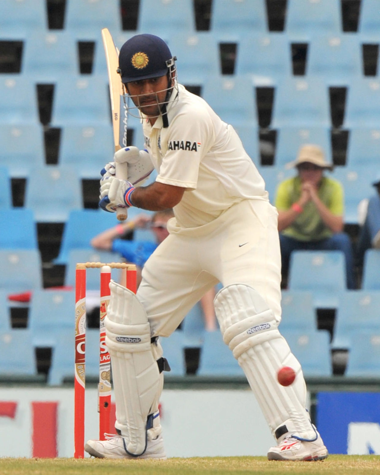 MS Dhoni shapes up for a big shot, South Africa v India, 1st Test, Centurion, 4th day, December 19, 2010