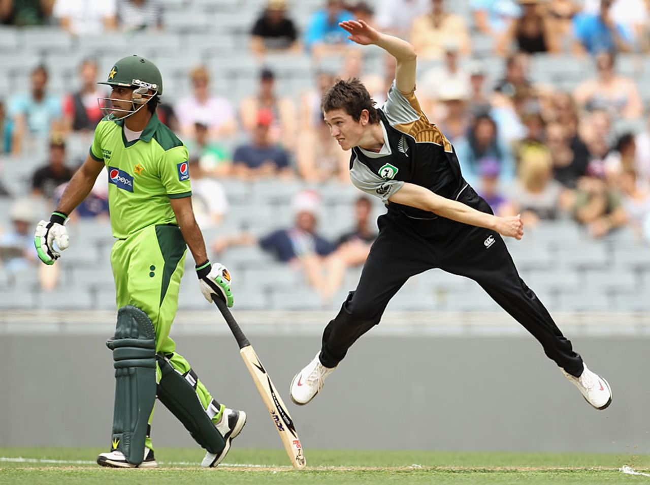 Adam Milne went for 46 runs off his four overs in his debut game, New Zealand v Pakistan, 1st Twenty20, Auckland, December 26, 2010