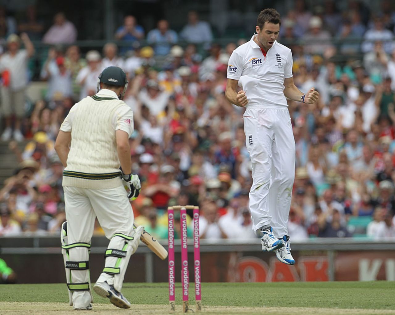Steve Smith was out chasing a wide ball to give James Anderson his second wicket, Australia v England, 5th Test, Sydney, 2nd day, January 4, 2011