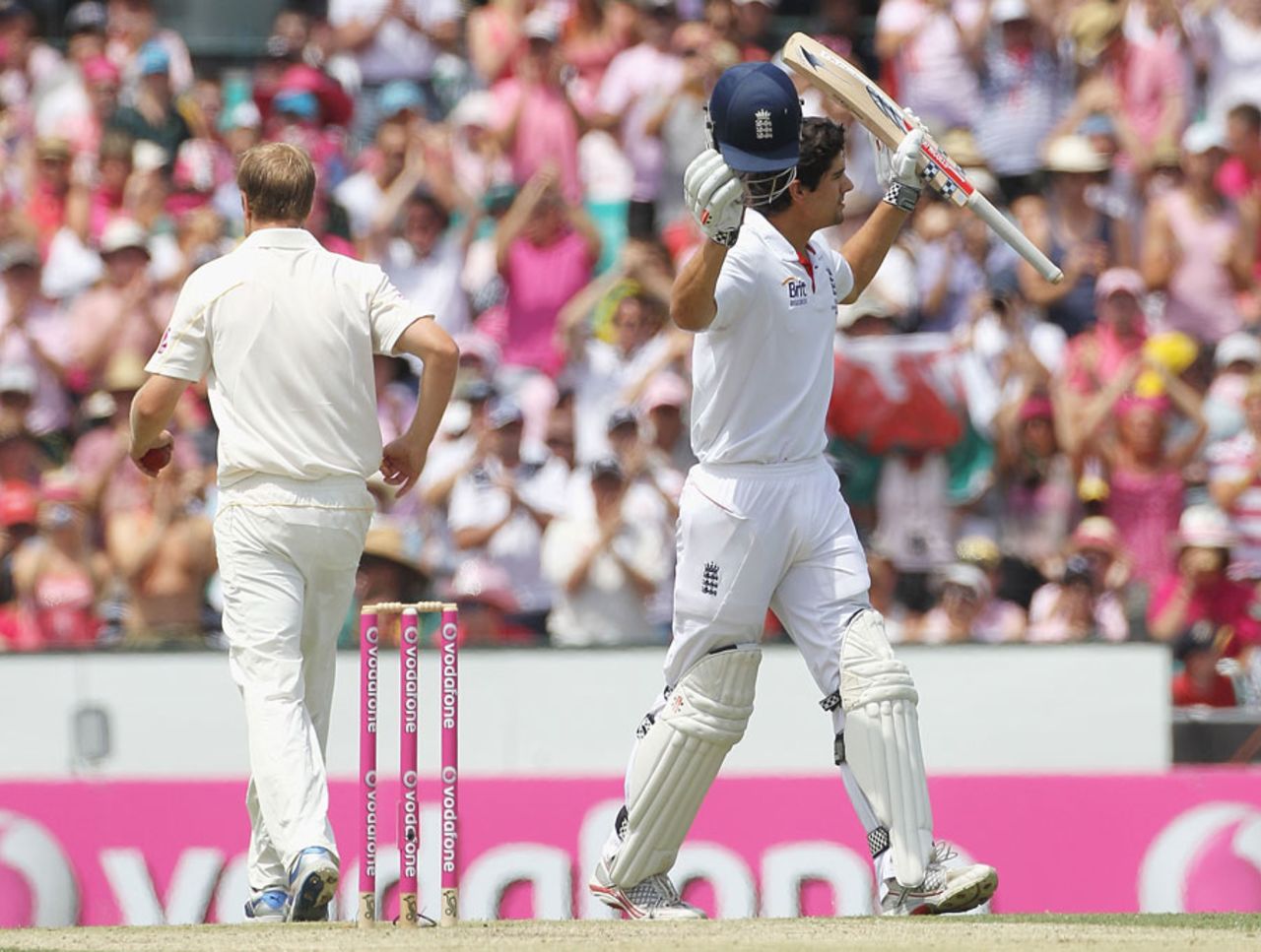 Alastair Cook celebrates his hundred, Australia v England, 5th Test, Sydney, 3rd day, January 5, 2011
