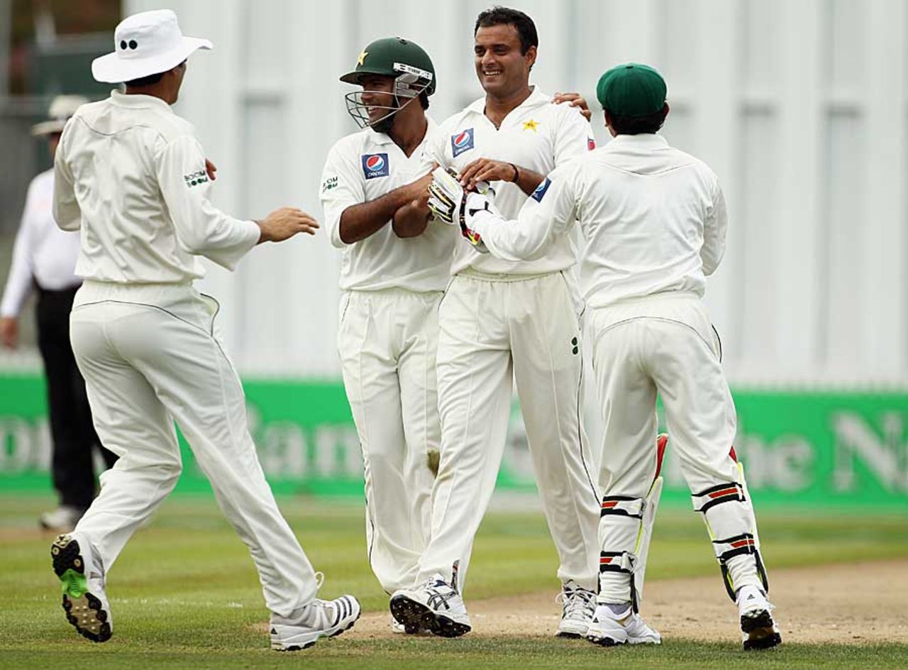 Tanvir Ahmed got rid of Tim McIntosh, New Zealand v Pakistan, 1st Test, Hamilton, 1st day, January 7, 2011