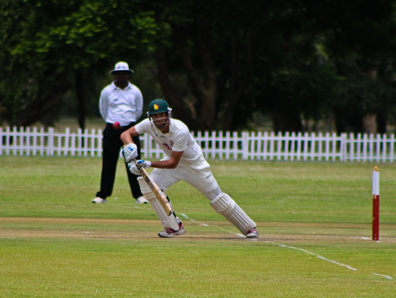 Craig Ervine pushes one into the covers during his hundred, Southern Rocks v Matabeleland Tuskers, Logan Cup, Masvingo, January 6, 2011