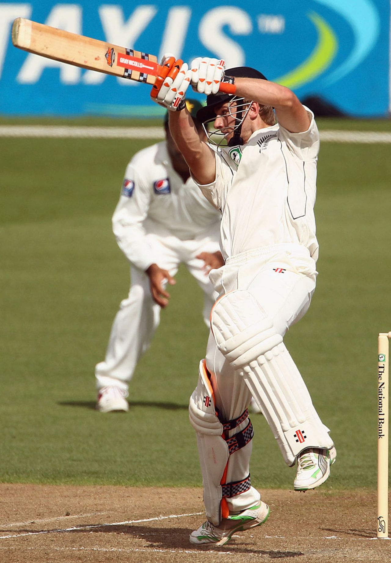 Kane Williamson plays a shot on the off side, New Zealand v Pakistan, 1st Test, Hamilton, 1st day, January 7, 2011