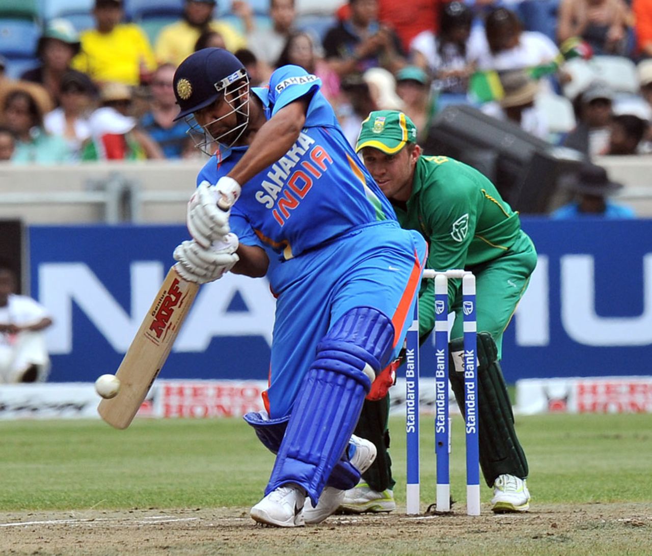 Rohit Sharma lines up a big shot, South Africa v India, only Twenty20, Durban