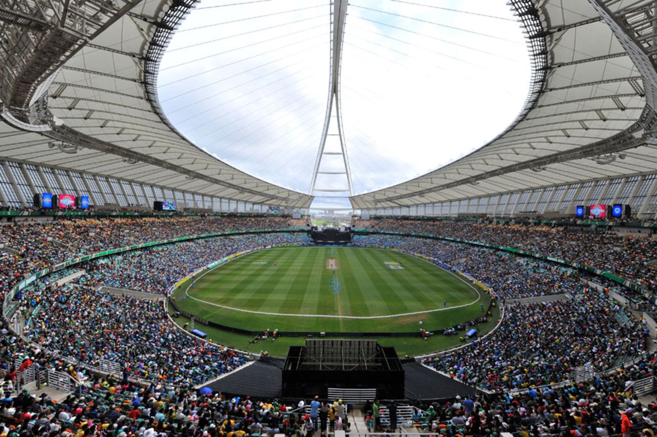 The Moses Mabhida Stadium hosted its first cricket match, South Africa v India, only Twenty20, Durban
