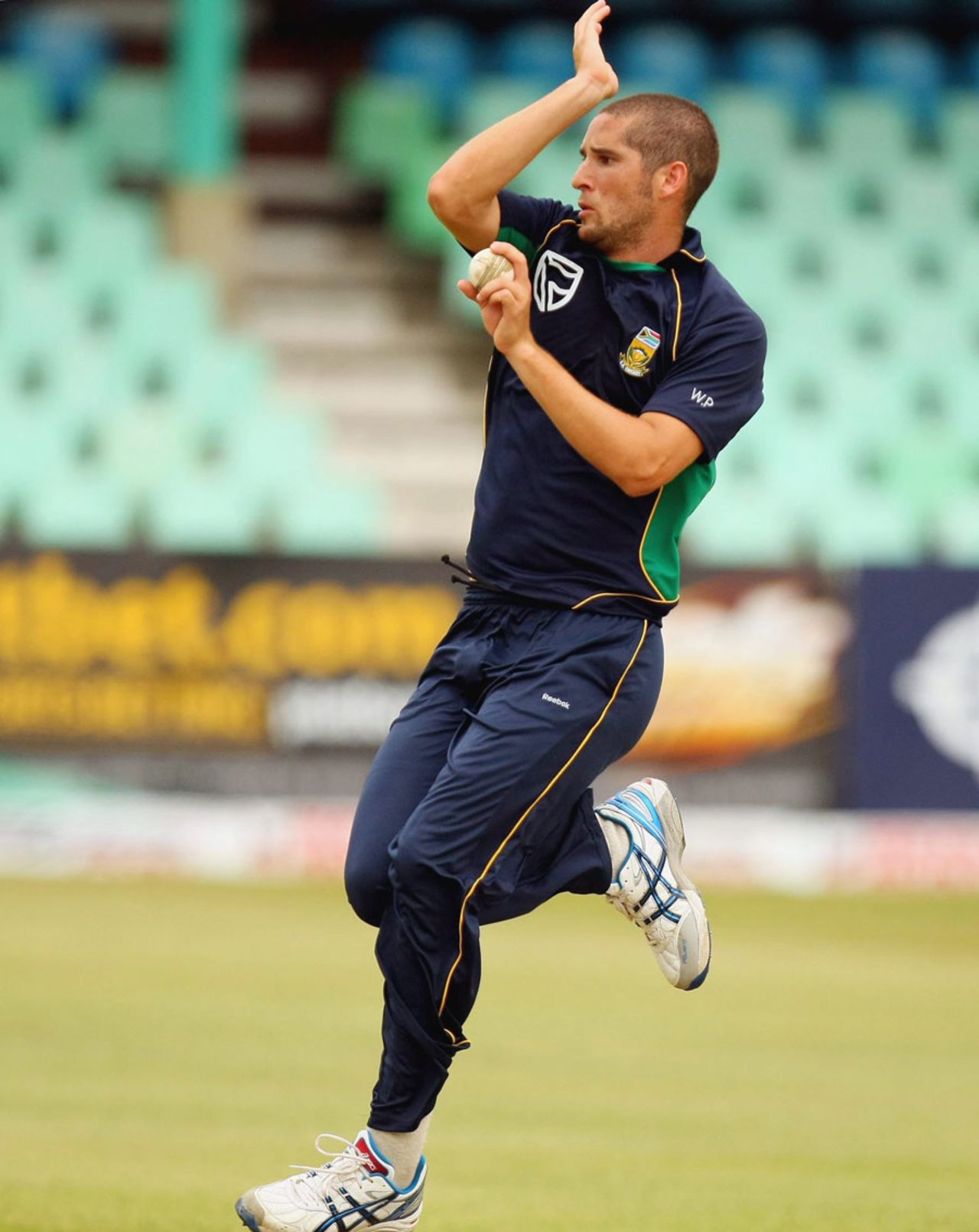 Wayne Parnell bowls in training on the eve of the first ODI against India, Durban, January 11, 2011