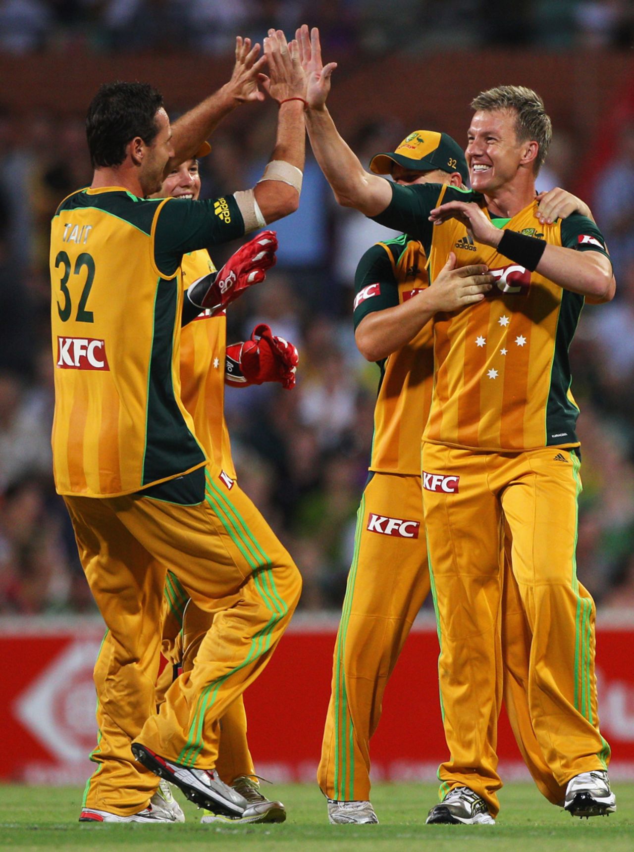Brett Lee picked up a wicket in his first over during his return to Australian colours, Australia v England, 1st Twenty20, Adelaide, January 12, 2011