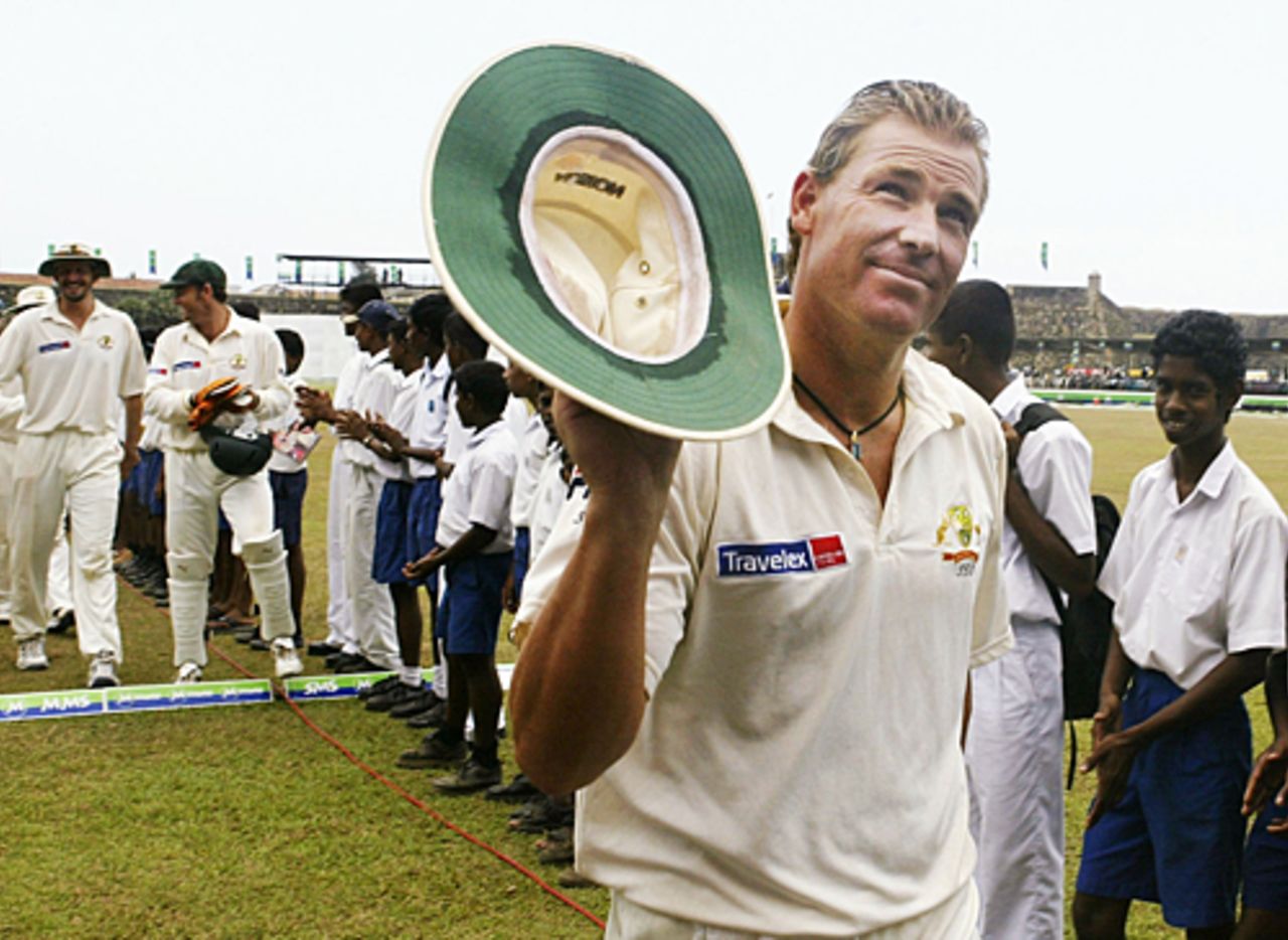 Shane Warne leads Australia off the field, Sri Lanka v Australia, 1st Test, Galle, 5th day, March 12, 2004