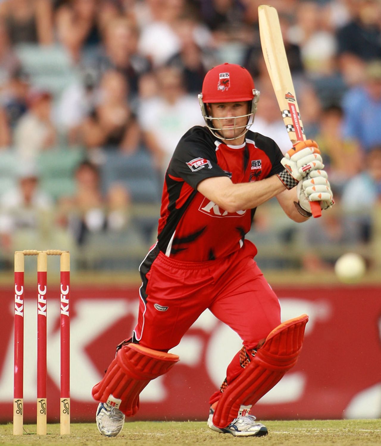 Daniel Harris plays through the off side during his 70 off 37 balls, Western Australia v South Australia, Twenty20 Big Bash, Perth, January 13, 2011