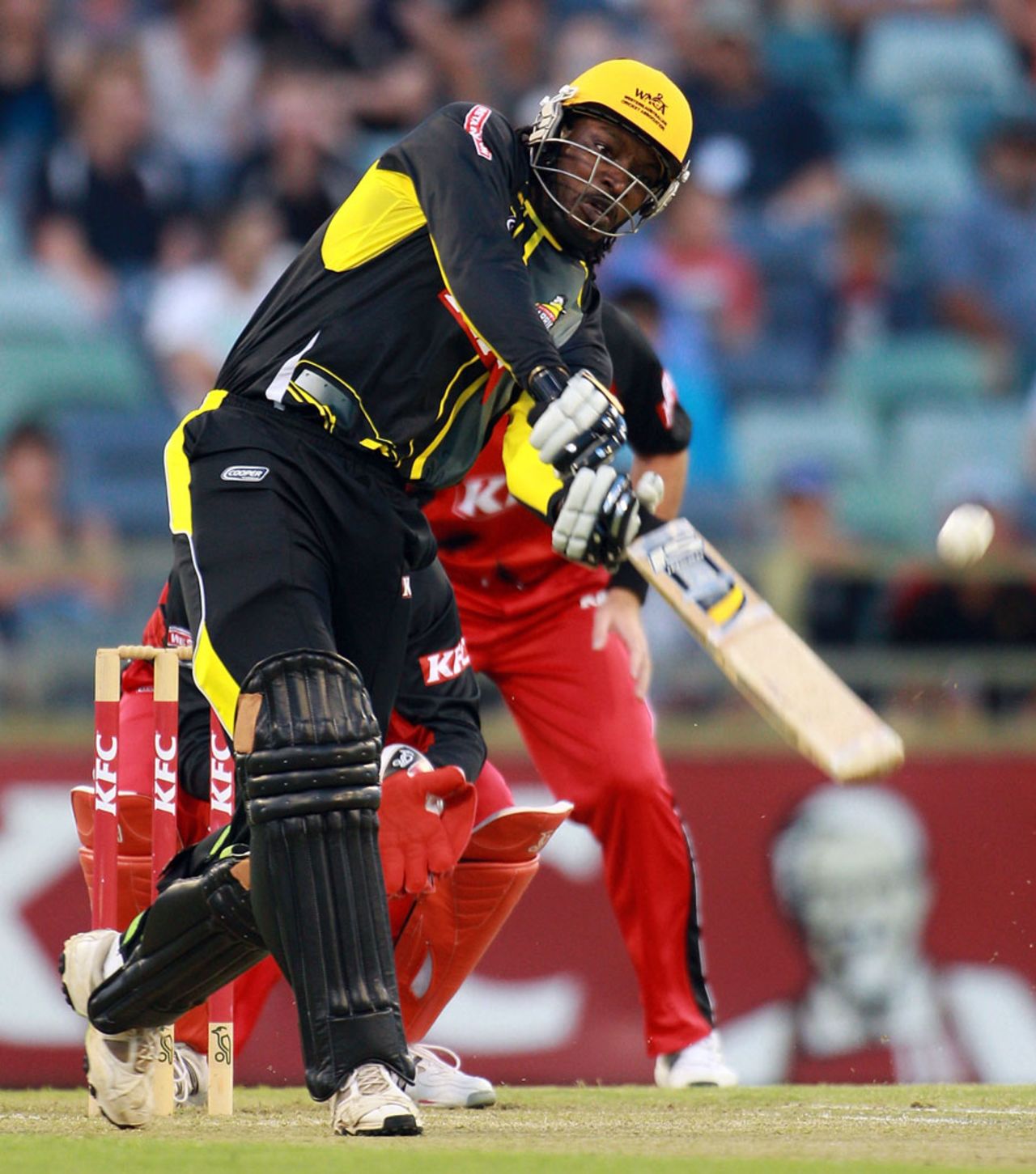 Chris Gayle launches a six, Western Australia v South Australia, Twenty20 Big Bash, Perth, January 13, 2011