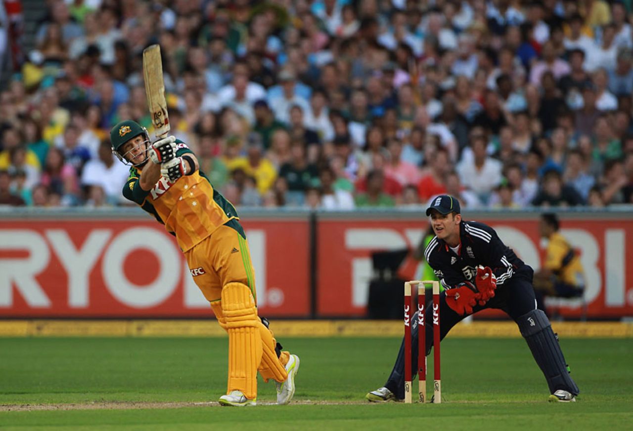 Tim Paine looked in fine form as he raced to 21 from 12 balls, Australia v England, 2nd Twenty20, Melbourne, January 14, 2011