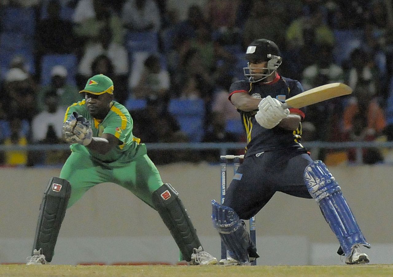 William Perkins blasted a quickfire 43, Combined Campuses and Colleges v Guyana, Antigua, Caribbean T20, Group A, January 14, 2011 