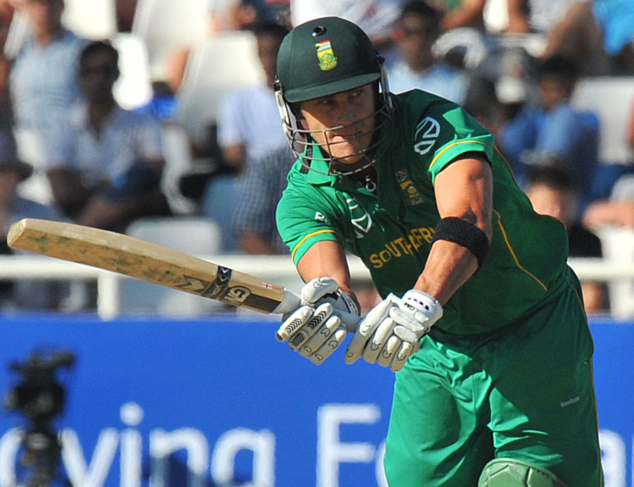 Faf du Plessis clips the ball towards midwicket, South Africa v India, 3rd ODI, Cape Town, January 18, 2011