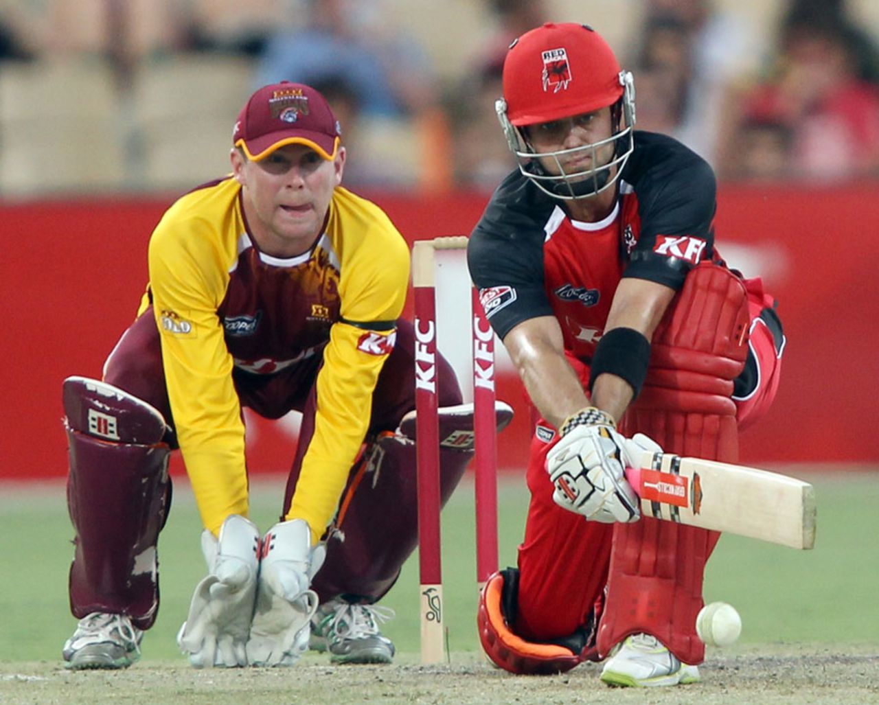 Callum Ferguson brings out the reverse-sweep, South Australia v Queensland, Twenty20 Big Bash 2010-11, Adelaide, January 20, 2011