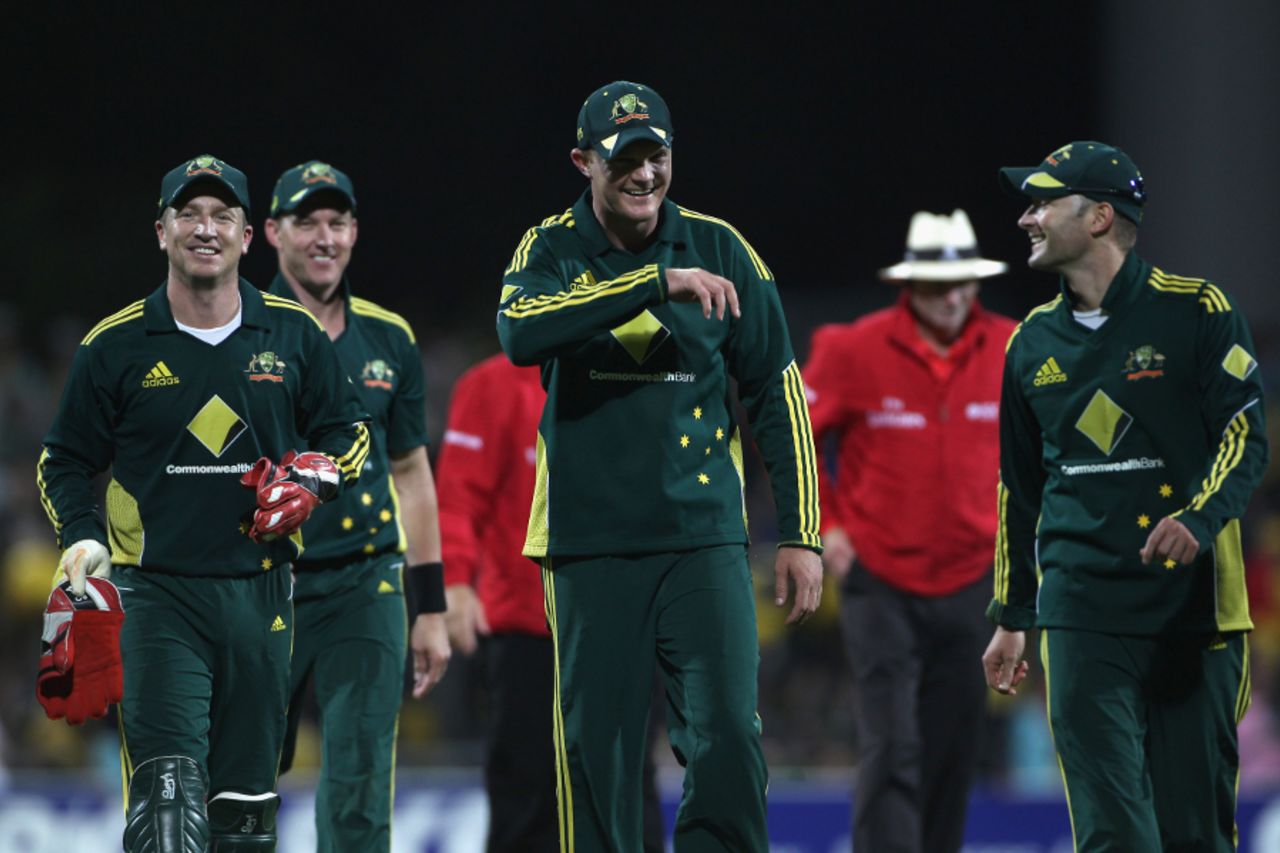 Australia had plenty to smile about after their 46-run win, Australia v England, 2nd ODI, Hobart, January 21, 2011