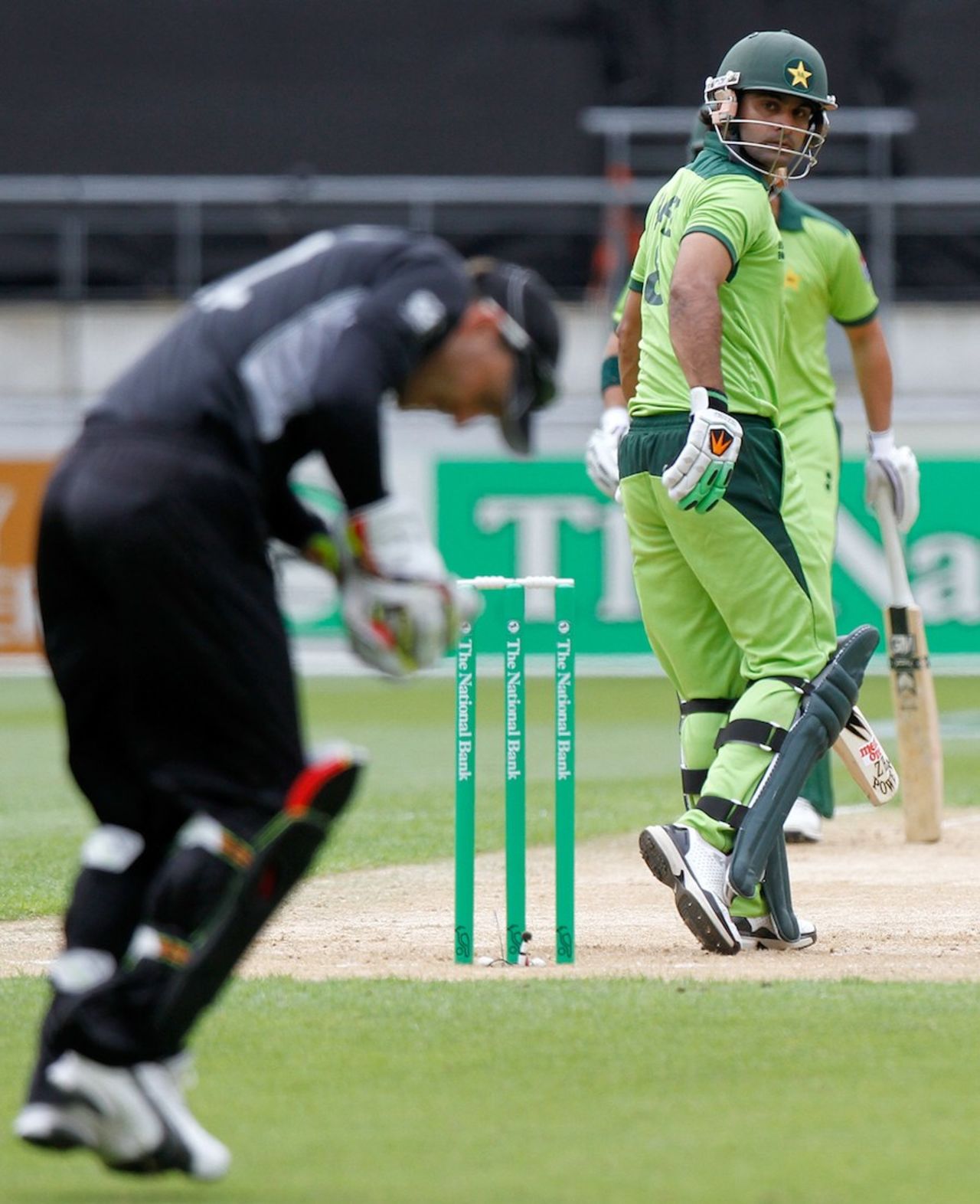 Mohammad Hafeez watches his edge being caught8, New Zealand v Pakistan, 1st ODI, Westpac Stadium, Wellington, January 22, 2011