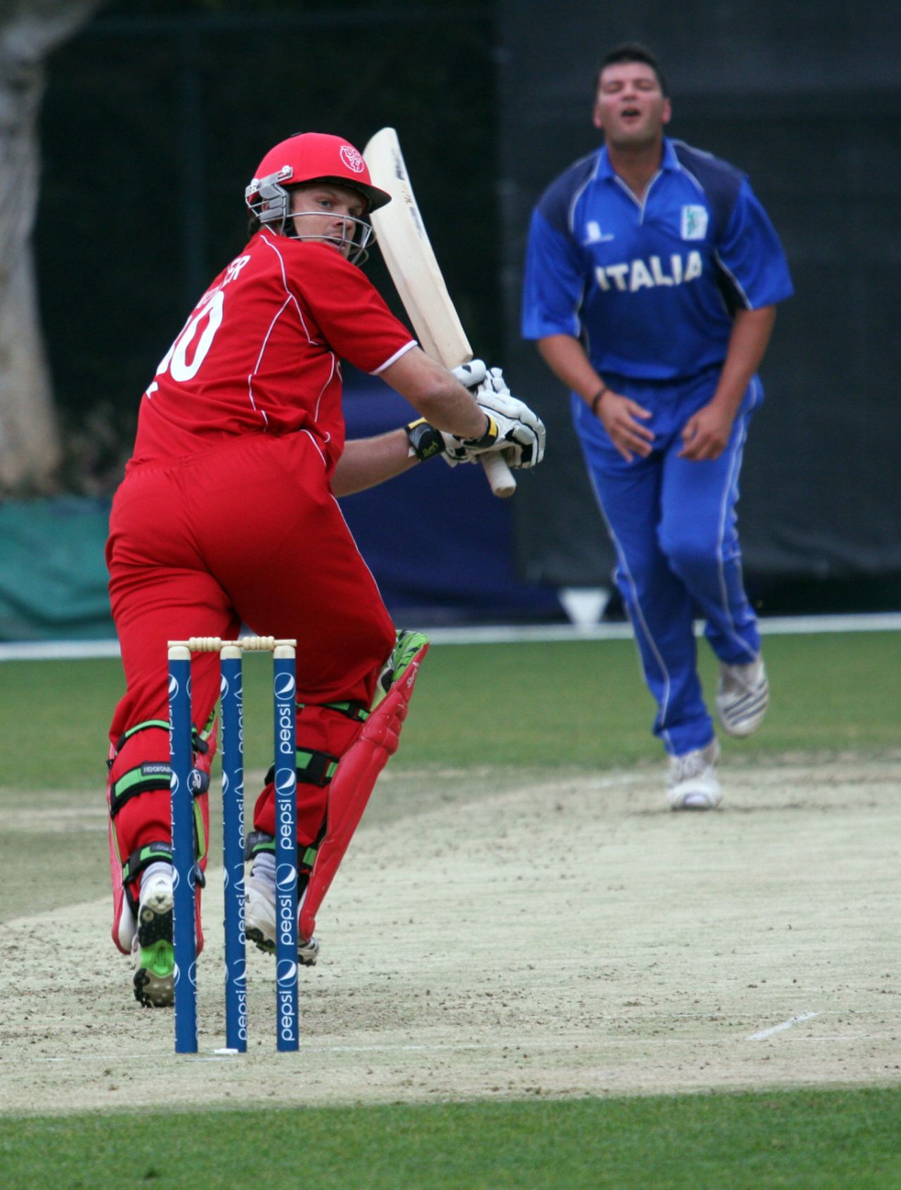 Freddie Klokker flicks to the boundary on his way to 39, Denmark v Italy, WCL Division Three, Hong Kong Cricket Club, January 22, 2011