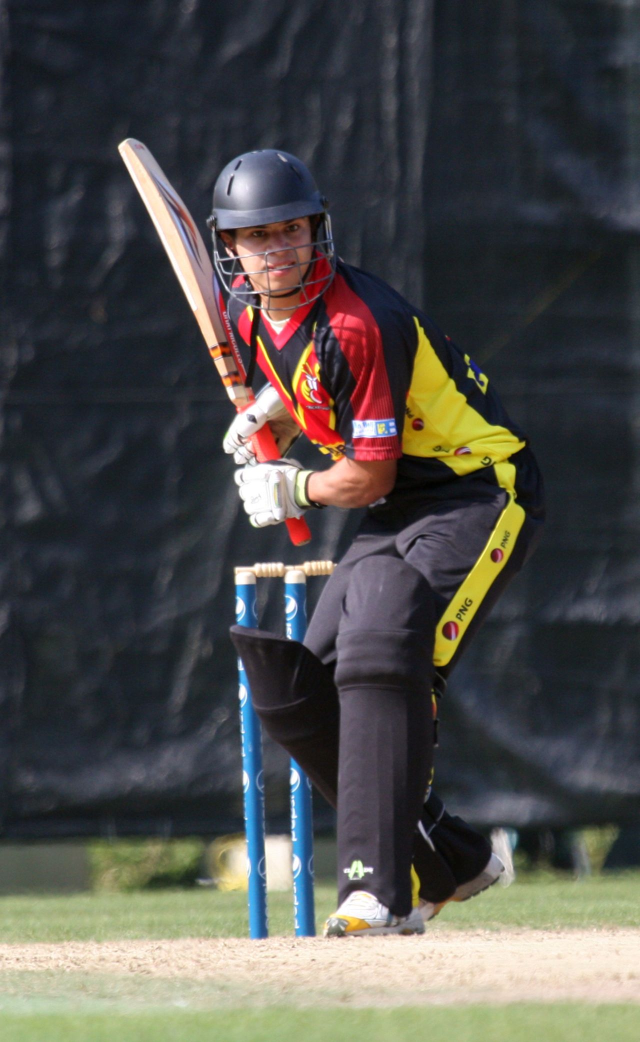Chris Kent at the crease for Papua New Guinea, Italy v Papua New Guinea, WCL Division 3, Wong Nai, January 23, 2011