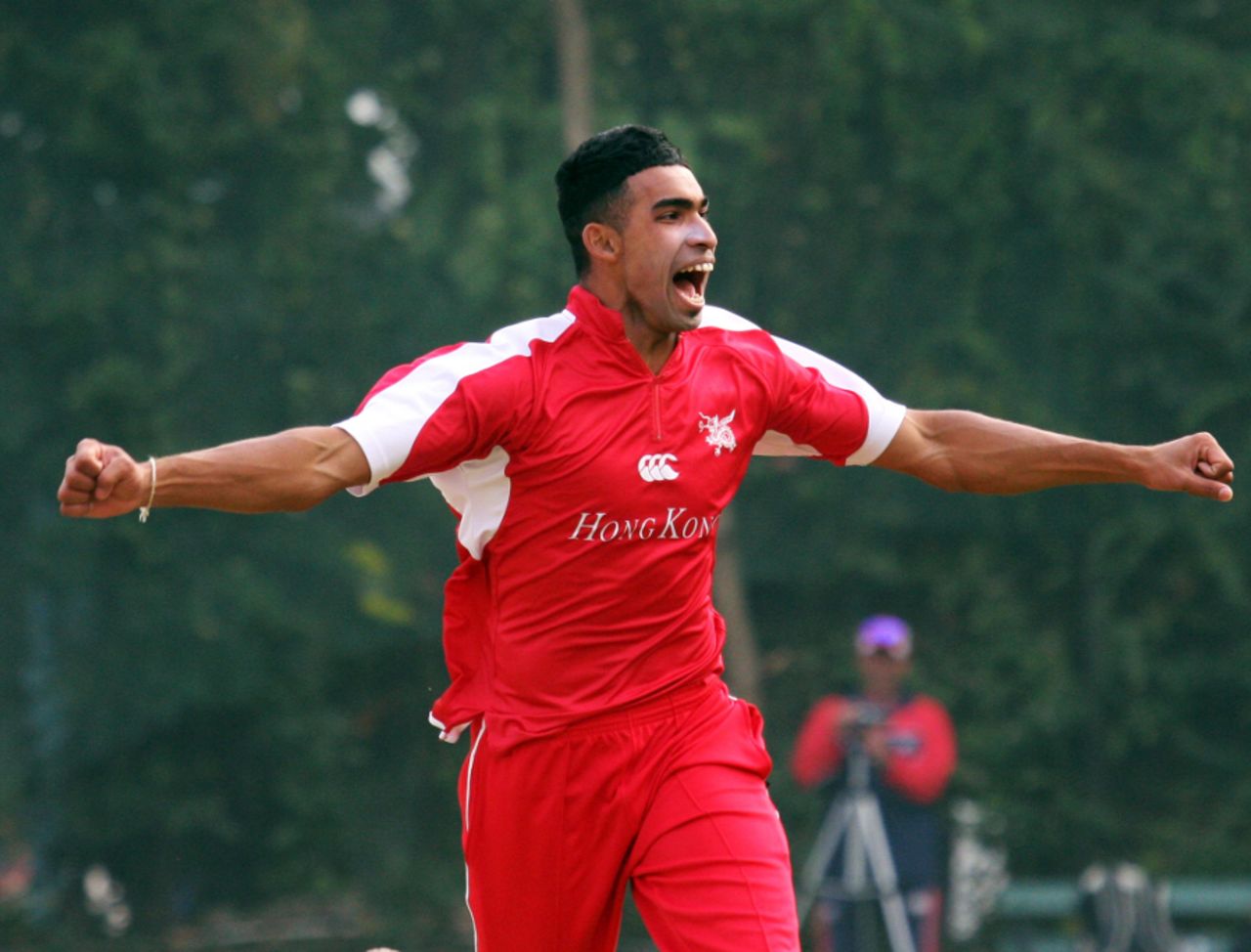 Irfan Ahmed was on a hat-trick when he had Rajesh Kumar caught behind, Italy v Papua New Guinea, WCL Division 3, Wong Nai, January 23, 2011