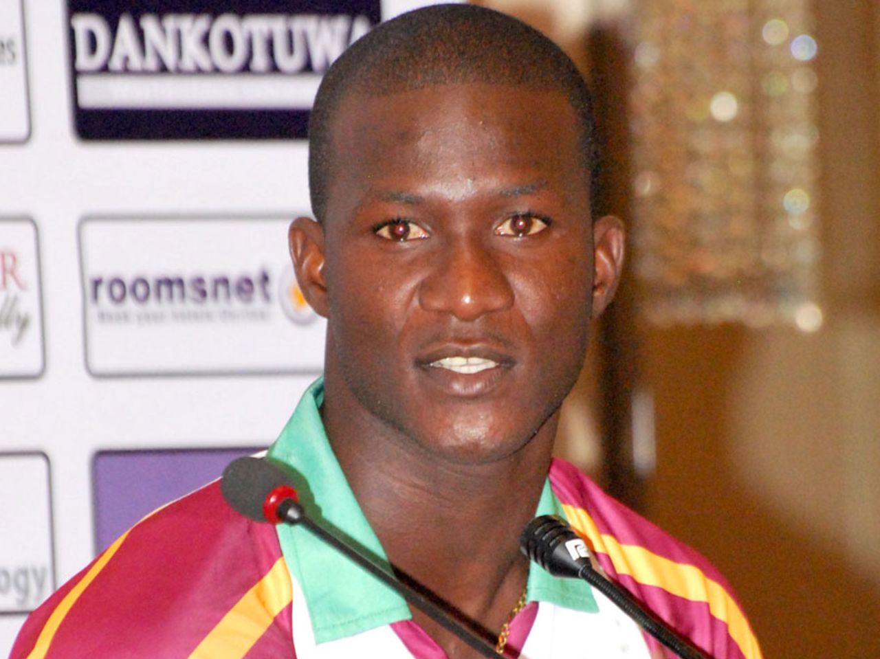 Darren Sammy addresses the media ahead of the three-match series against Sri Lanka, Colombo, January 28, 2011