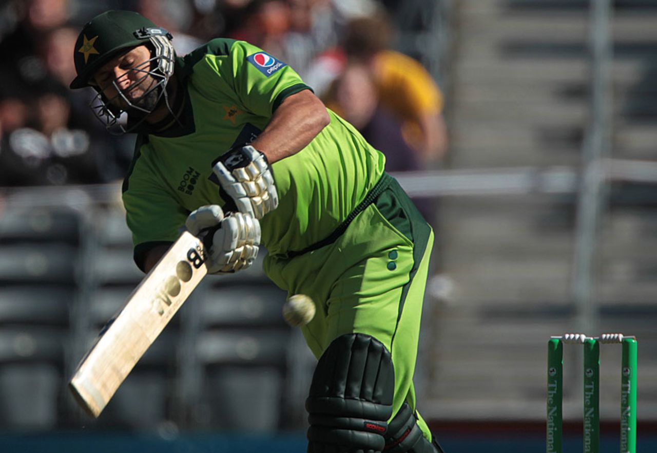 Shahid Afridi smashed a half-century off just 19 balls, New Zealand v Pakistan, 3rd ODI, Christchurch