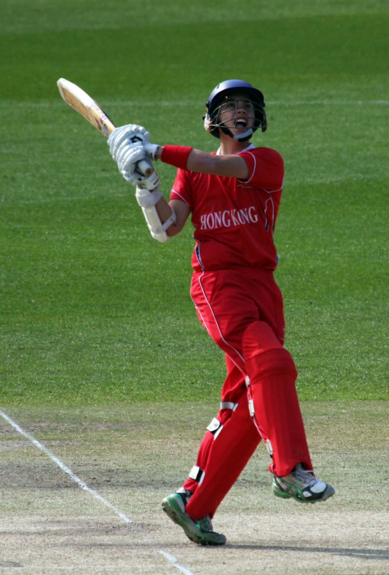 Mark Chapman pulls the ball to the boundary during his match-winning innings, Hong Kong v Papua New Guinea, WCL Division Three Final, Kowloon, January 29, 2011