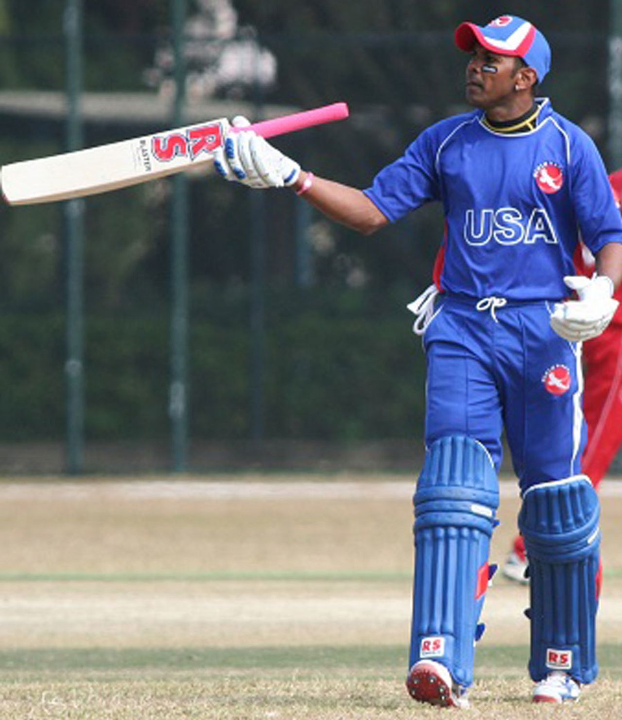 Steve Massiah gestures after being given out leg-before, Denmark v United States of America, WCL Div. Three, Hong Kong, January 29, 2011