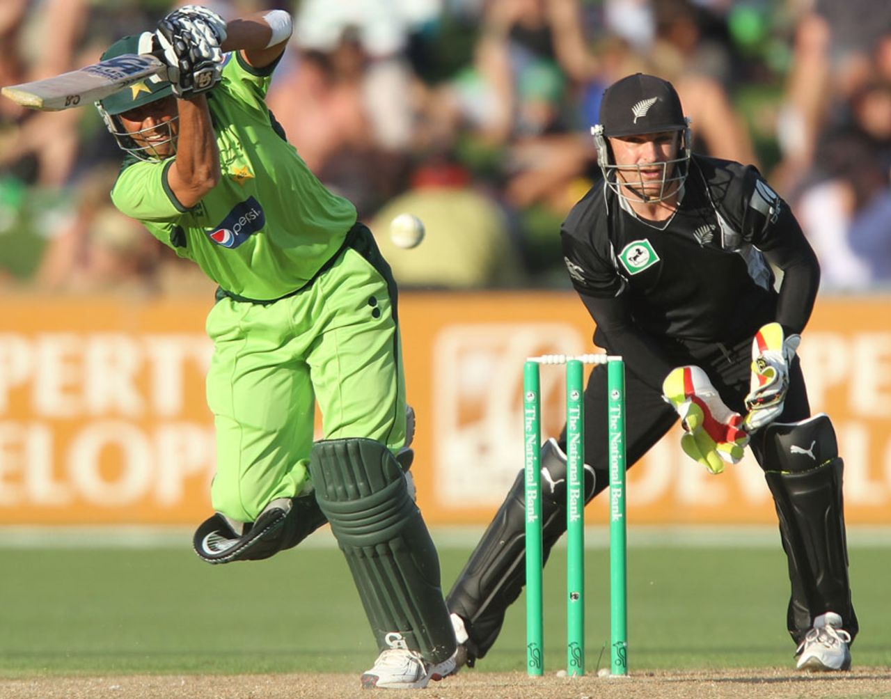 Younis Khan drives down the ground, New Zealand v Pakistan, 4th ODI, Napier, February 1, 2011