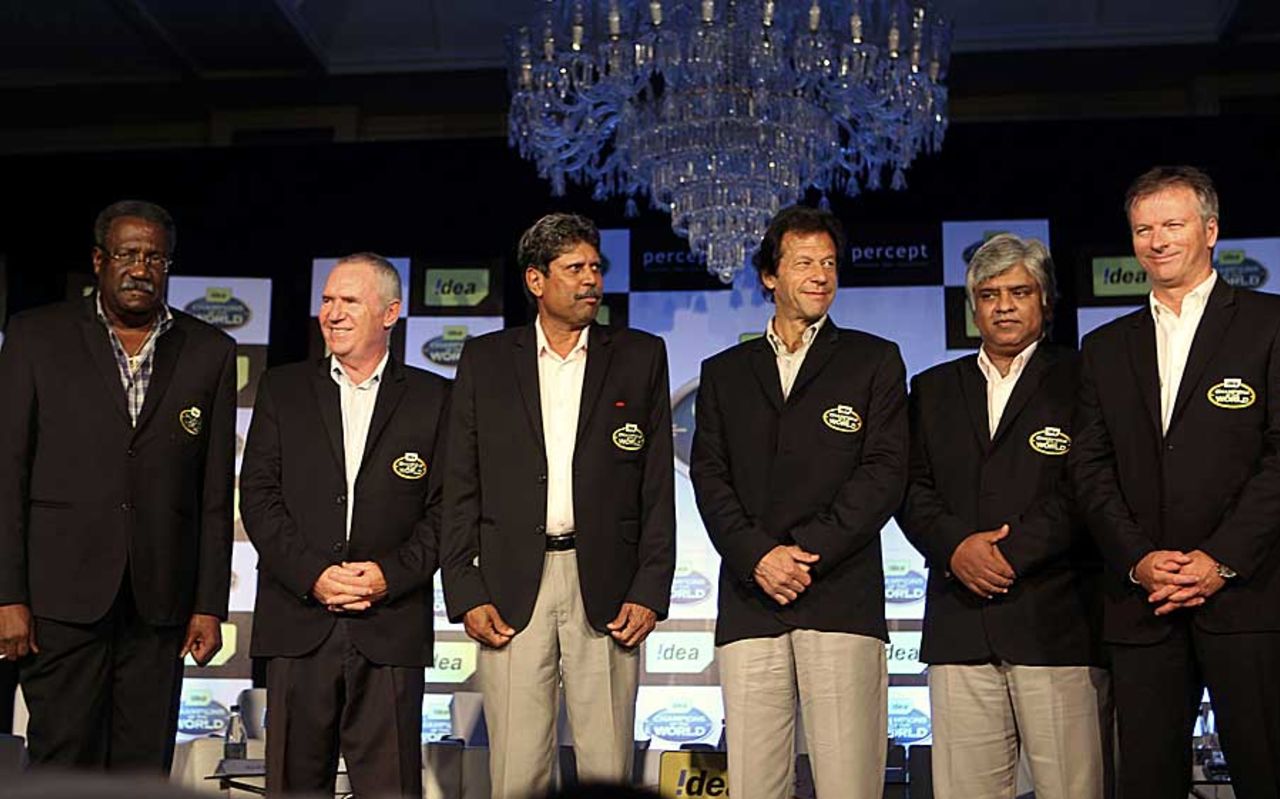 Six World Cup winning captains at an event in Mumbai, Mumbai, February 2, 2011